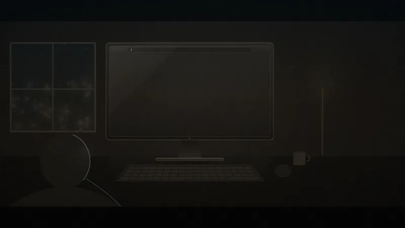 A silhouette sits before a glowing computer monitor at night, the opening scene of the How the Internet Works explainer